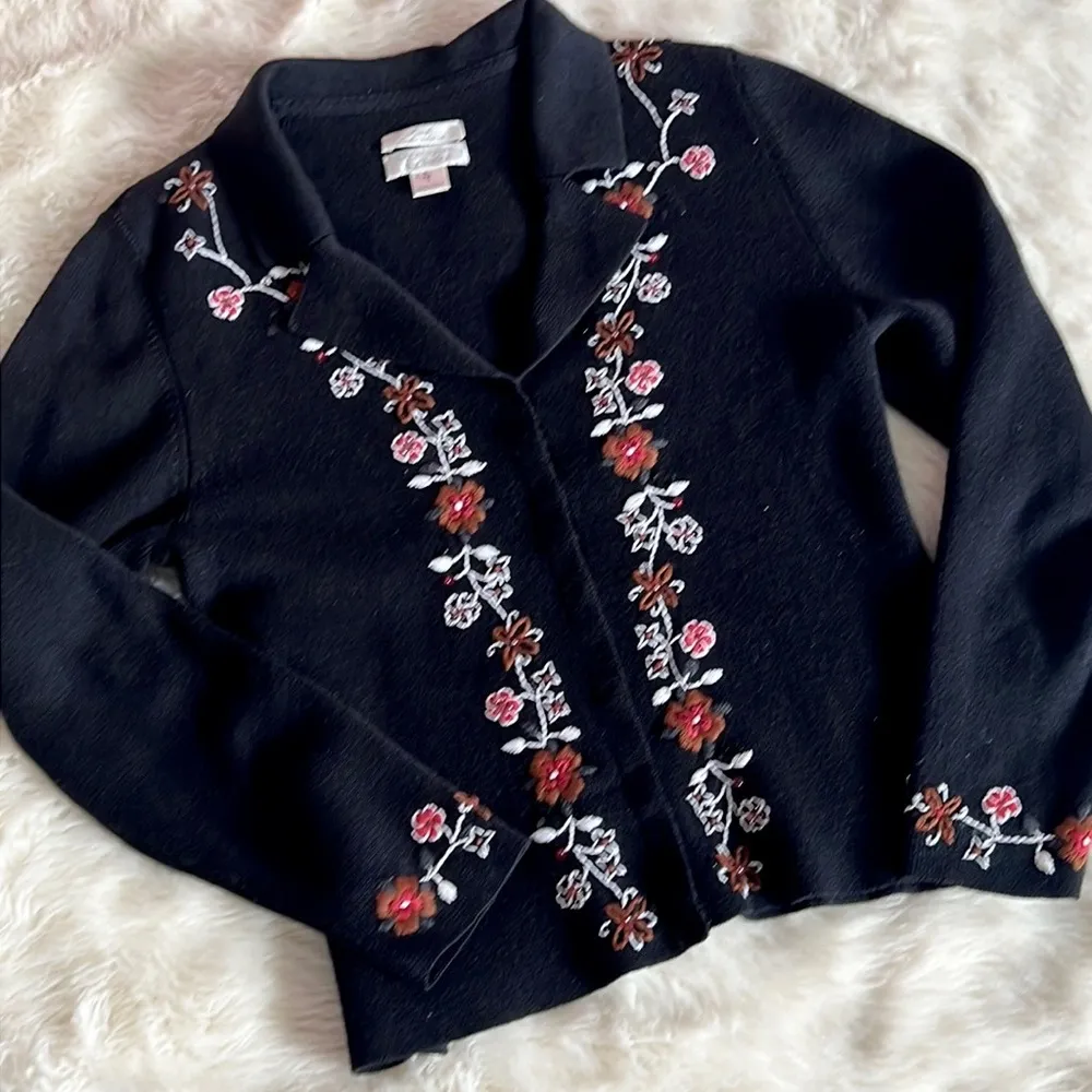 Vintage fairy floral cardigan sweater Black - Image 5