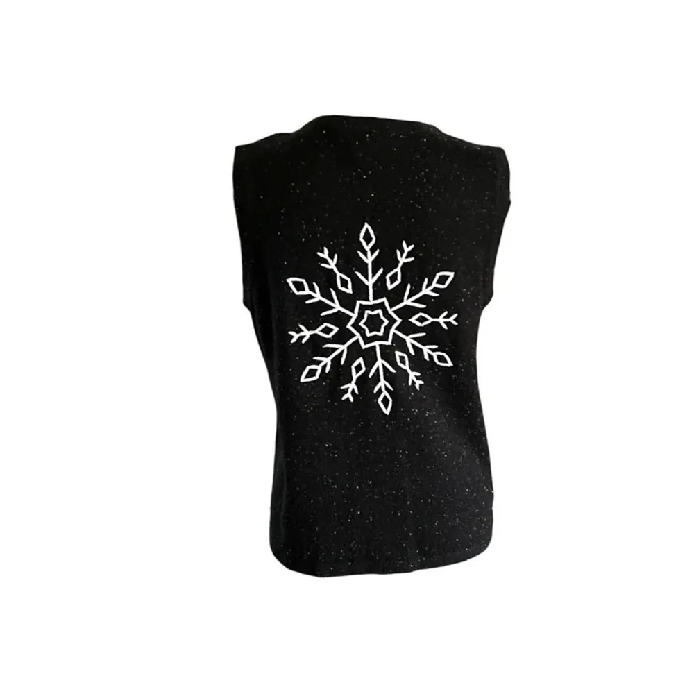 Vintage snowflake confetti, Breckenridge woolen sweater zip vest. Size PS - Image 3