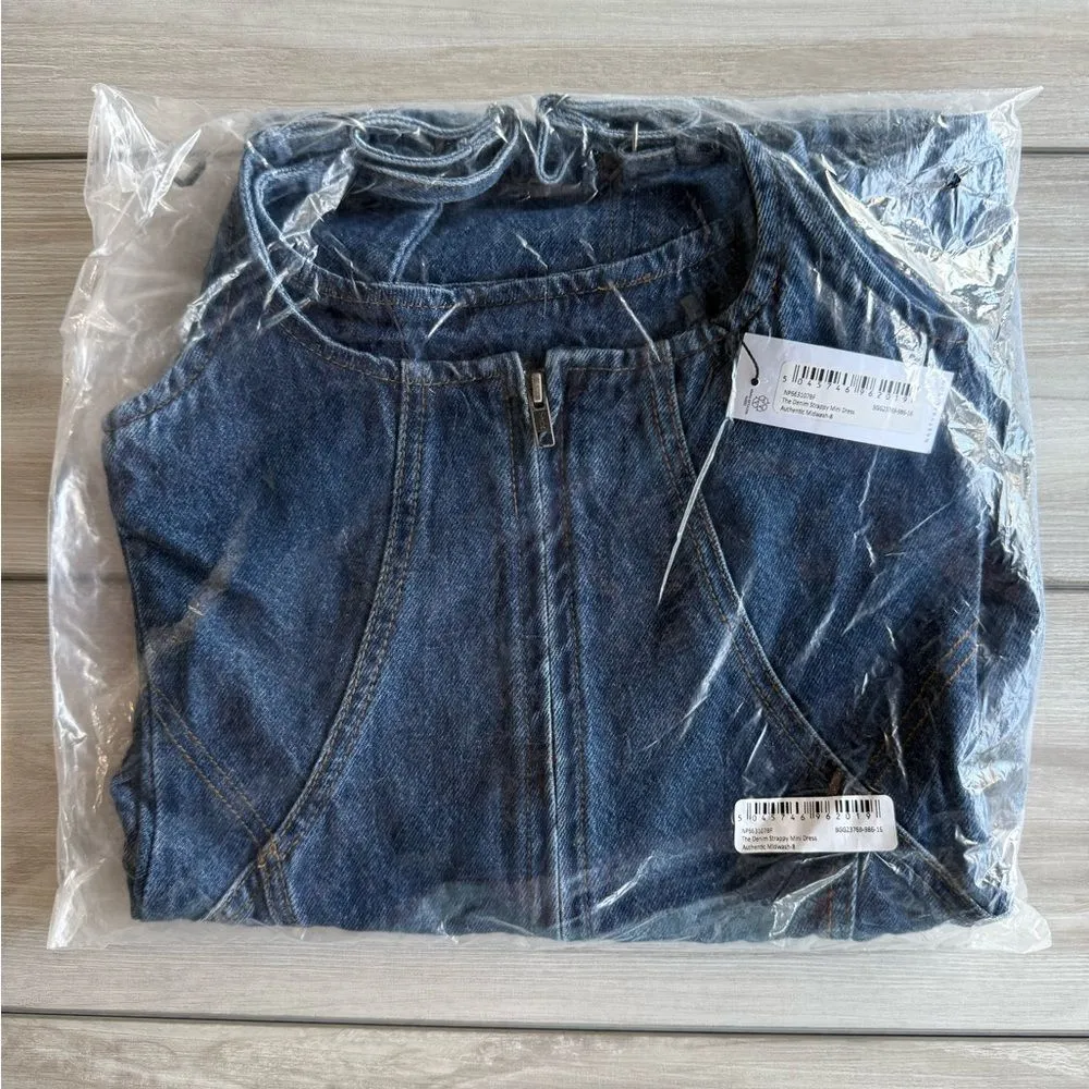 Nasty Gal Denim Strappy Mini Dress Blue Size 8 NWT IN PACKAGE - Image 7