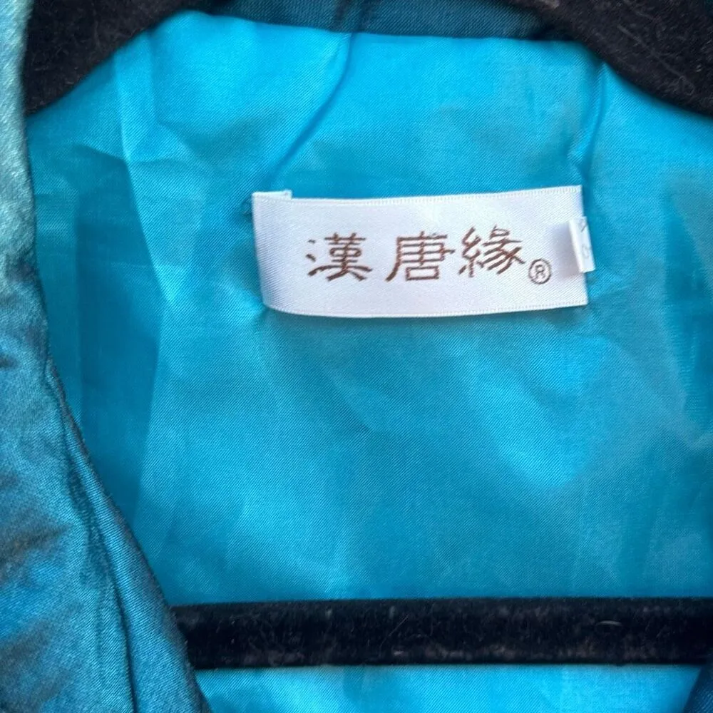 Asian Blue long embroidered vest with feathers trim Pink Size M - Image 3