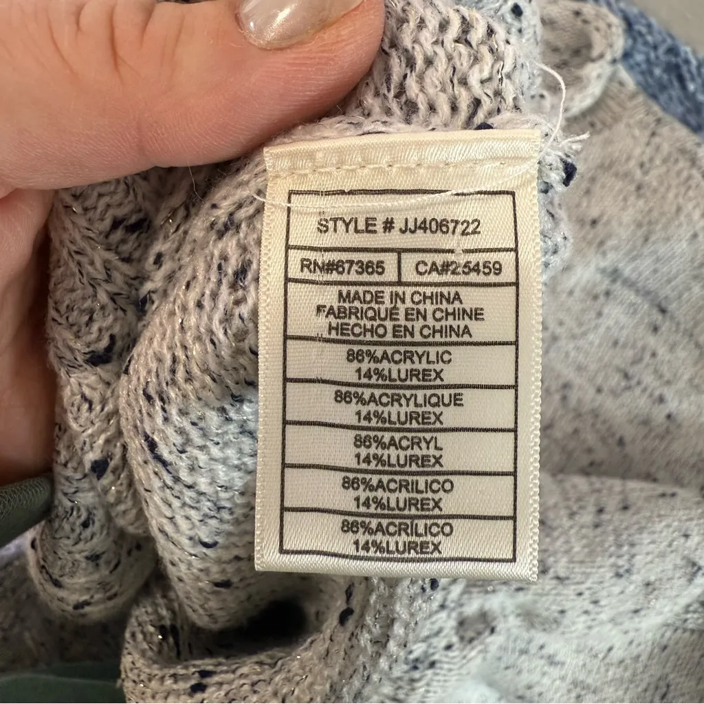 Jack by BB Dakota Grey Speckled Sweater Mock Crewneck Knit Neutral Capsule L - Image 6