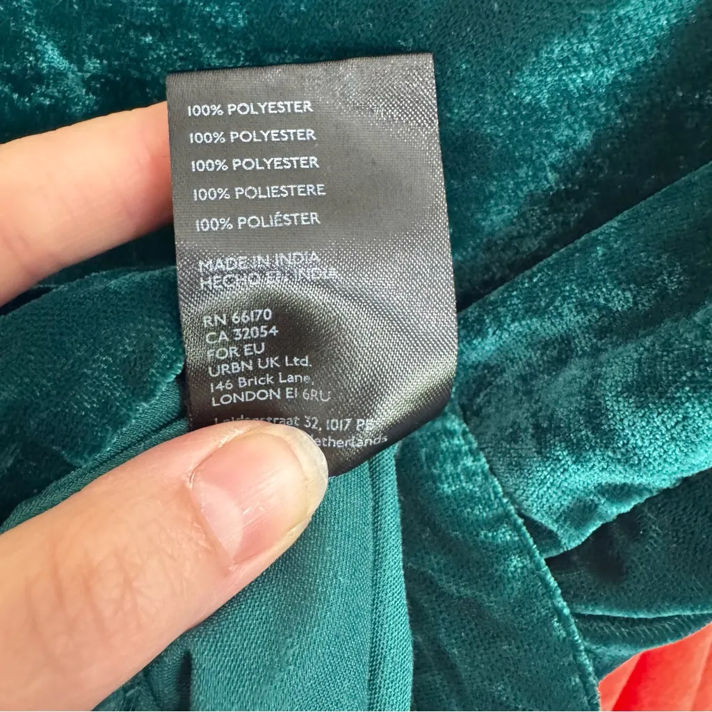 Free People Dark Green Annalise Velvet Mini Skirt Size 4 - Image 7