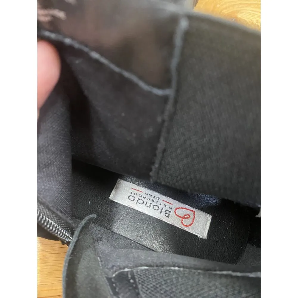 Blondo Bandit Women 8 M Black Suede Side Zip Water-Proof Round Toe Chelsea - Image 7