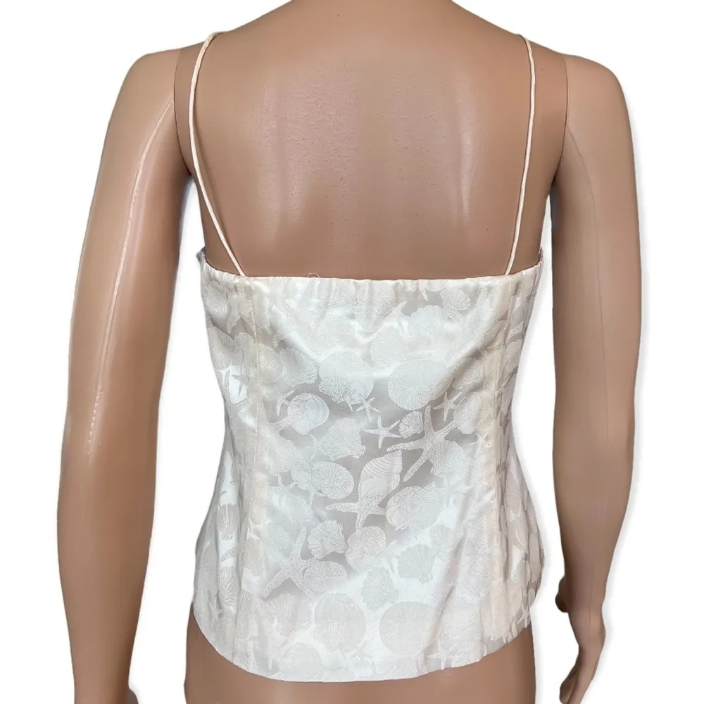 VINEYARD VINES Silk Tuckernuck Top Sea Shore Ivory Size 8 NEW - Image 3