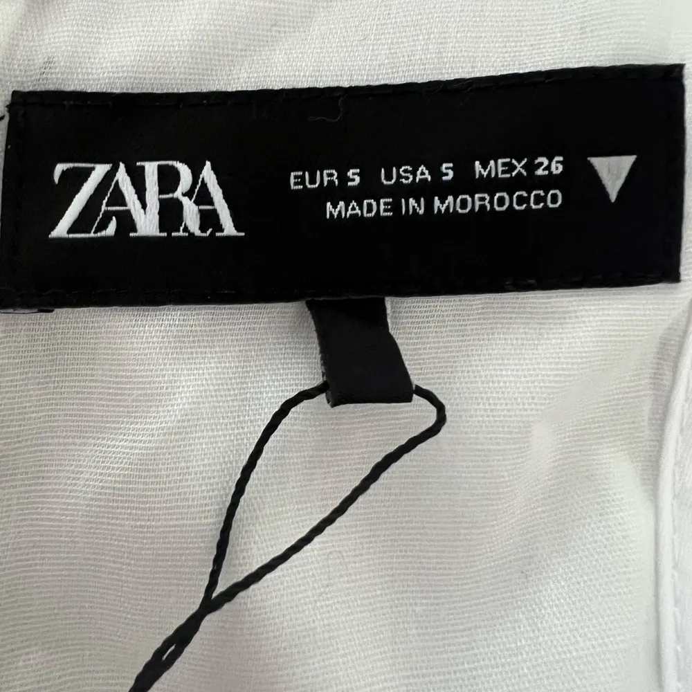 New Zara White Cotton Bow Gabardine Midi Dress Size Small NWT - Image 8