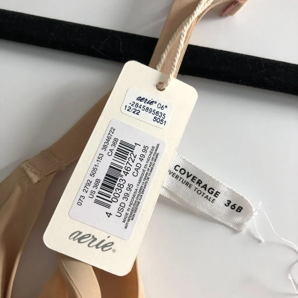 Smoothez by Aerie Bra Beige Full Coverage Unlined Underwire 36B - Image 4