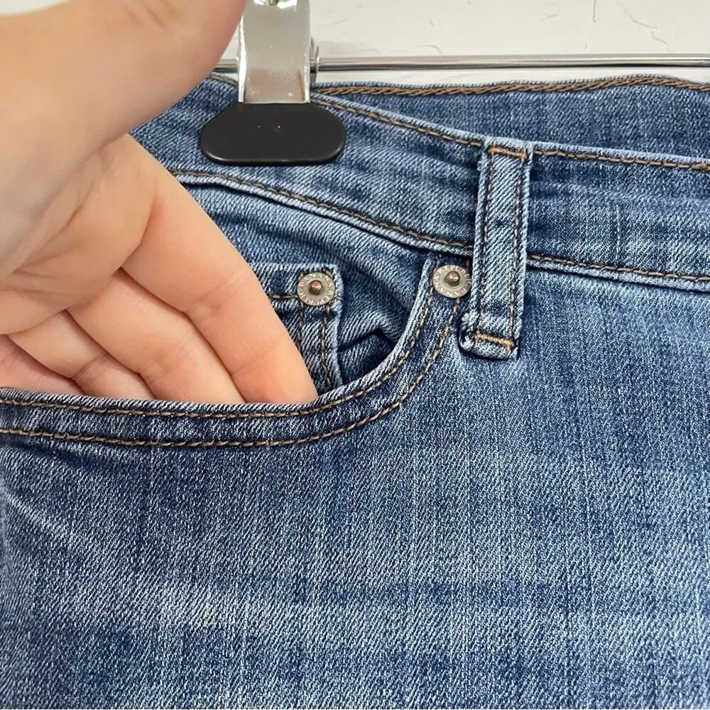 Banana Republic Blue Skinny Fit Mid Rise Medium Wash Jeans Womens 26 Denim Fall - Image 9