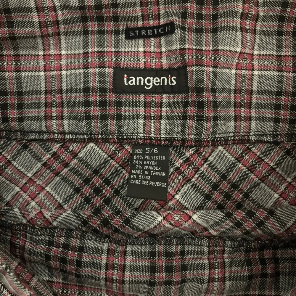Pink & Black Plaid Mini Skirt Y2K Tangents Size 5/6 - Image 4
