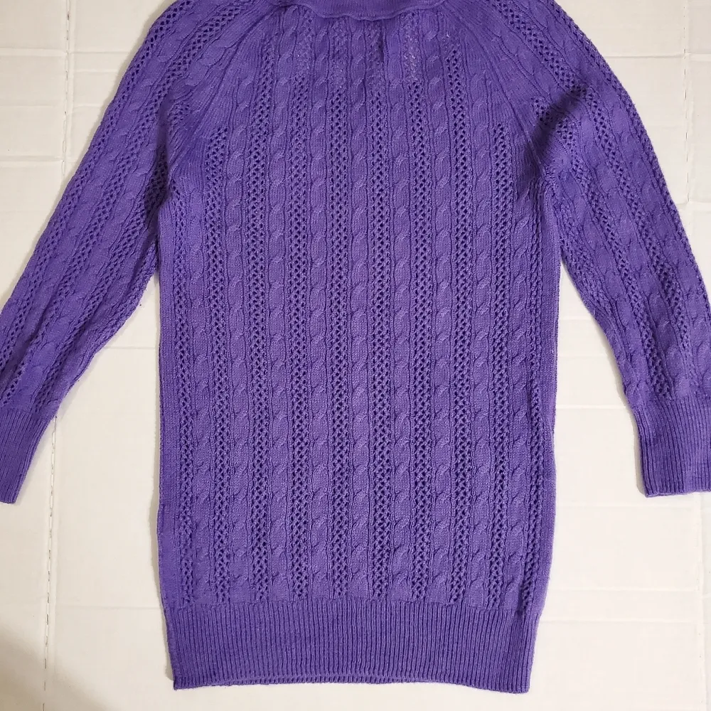 🔥SALE🔥 American Eagle Womens Purple Cable Knit Sweater S - Image 8
