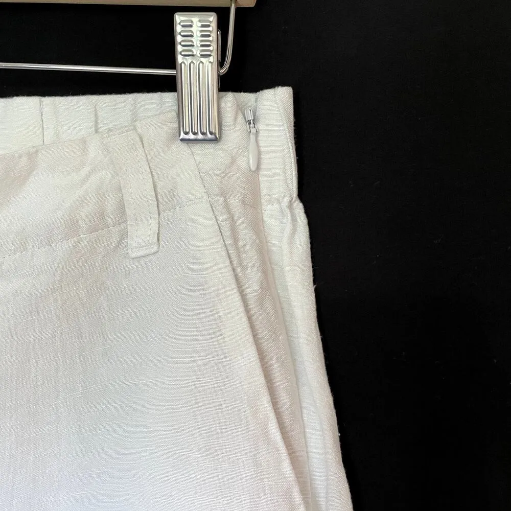 J.Jill white wide leg linen rayon pants women's size medium summer style light - Image 5