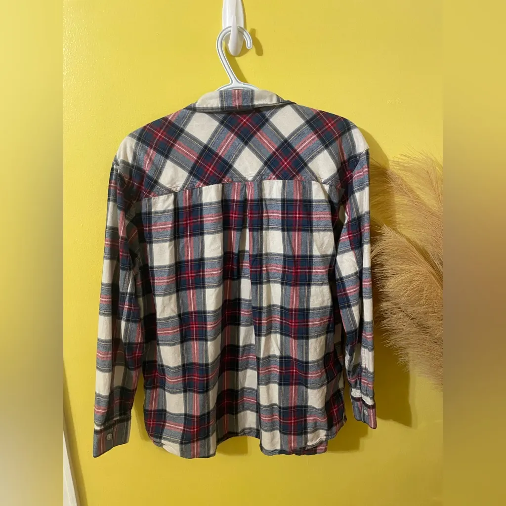 Eddie Bauer Red and Blue Plaid Casual Shirt - Image 4