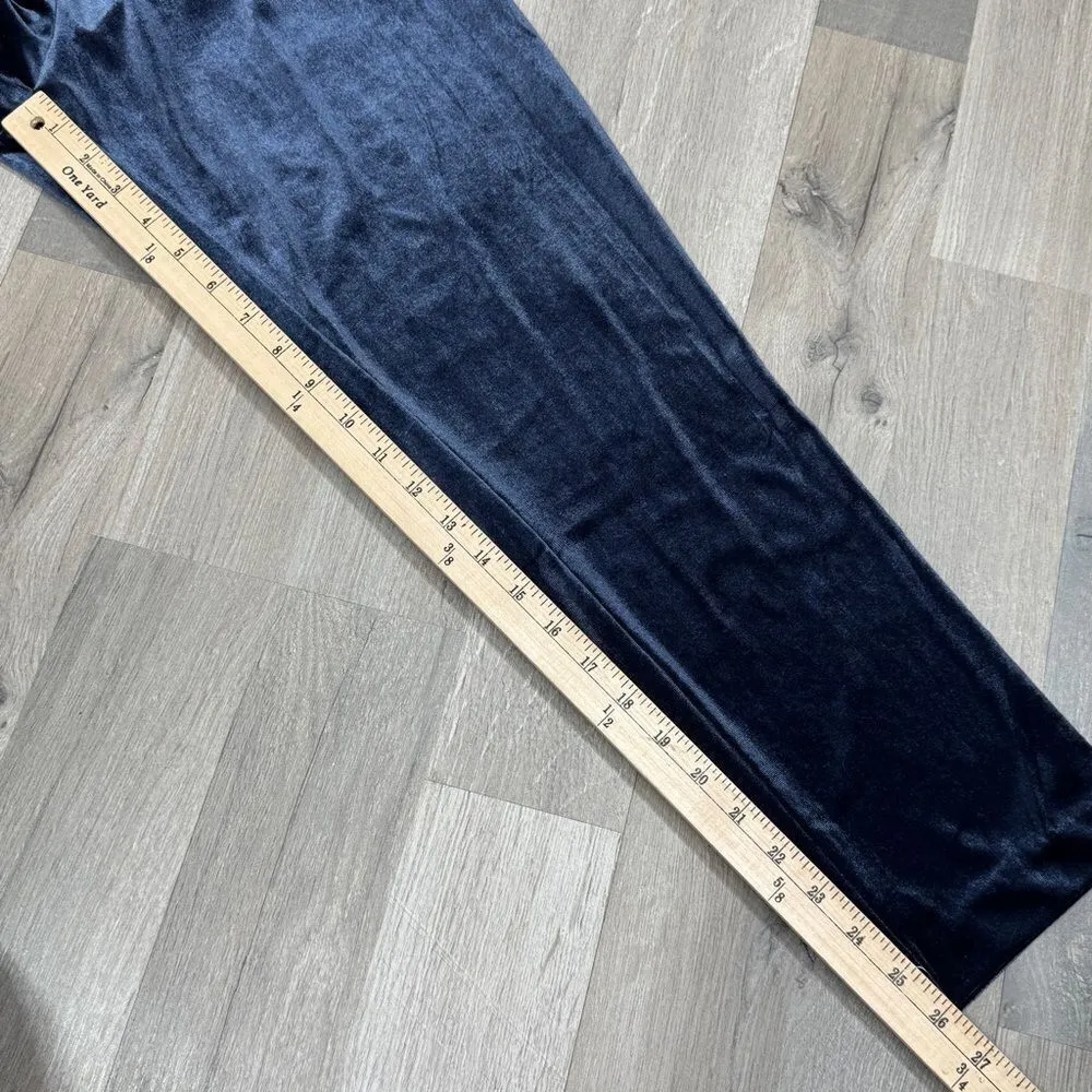 Jules & Leopold Velvet Velour Pants Slim Leg Pull On Ankle Blue Medium - Image 11