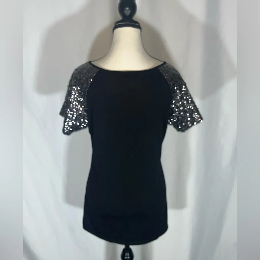 Gameday Couture Short Raglan Sleeves Silver Sequins Kansas State Wildcats Shirt Purple Size L - Image 4