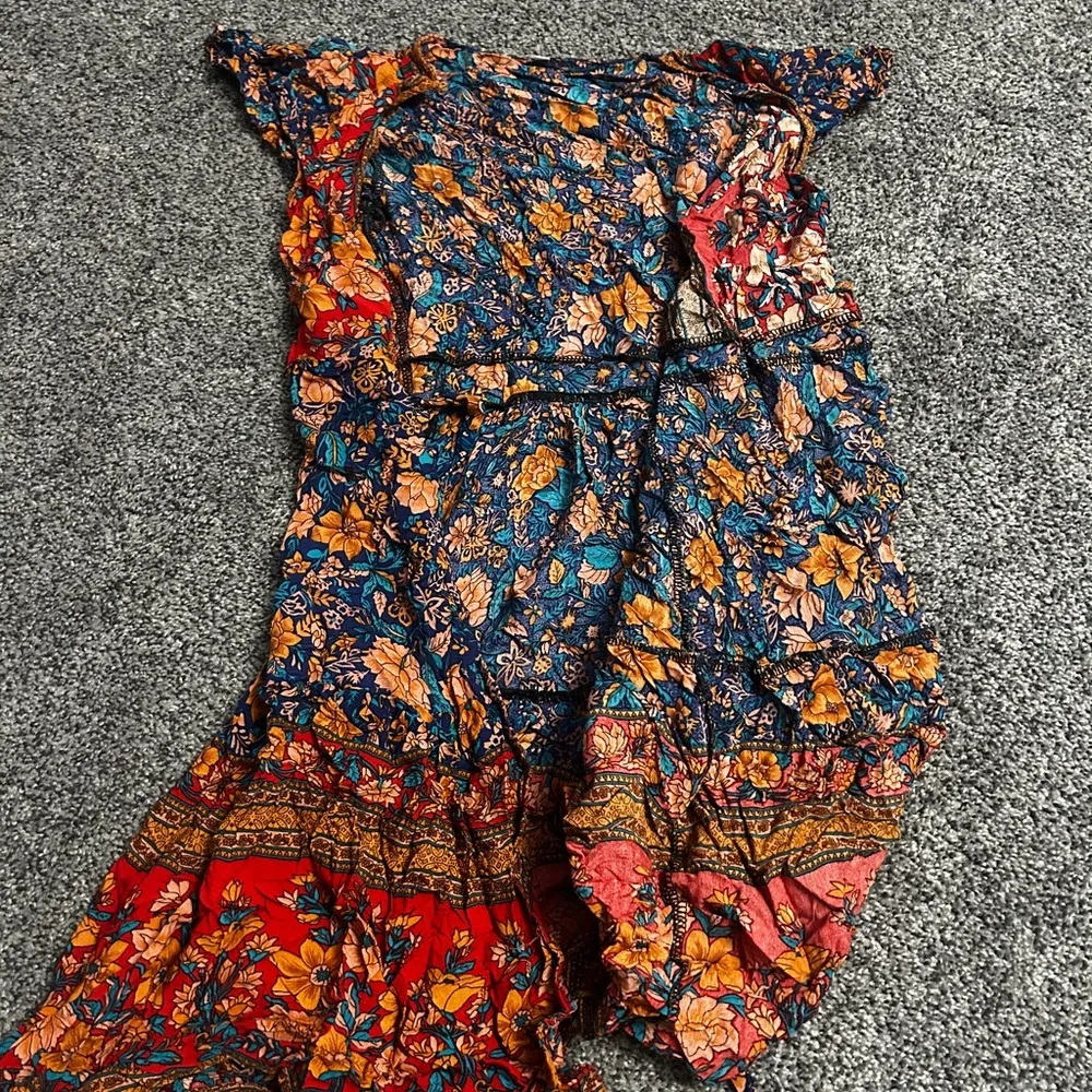 Floral Blue and Red Women's Top - Image 2