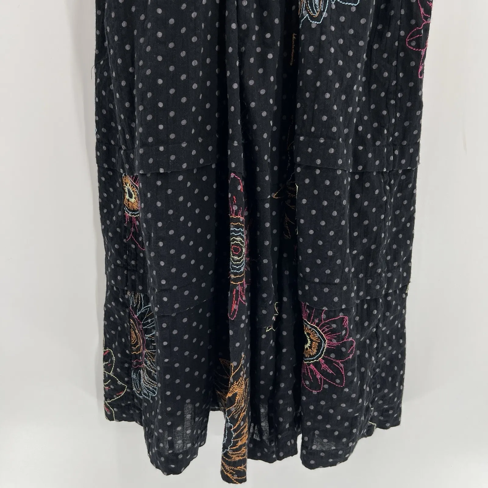 Urban Outfitters‎ UO Simonette Embroidered Midi Dress Lace Up Back Size Medium - Image 9