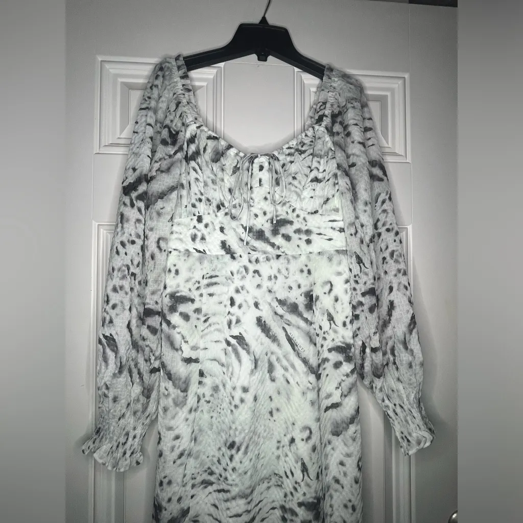 ALL SAINTS NEW NWT Bari Perpetua Long Sleeve Dress In Soft Grey Size 8 women’s - Image 2