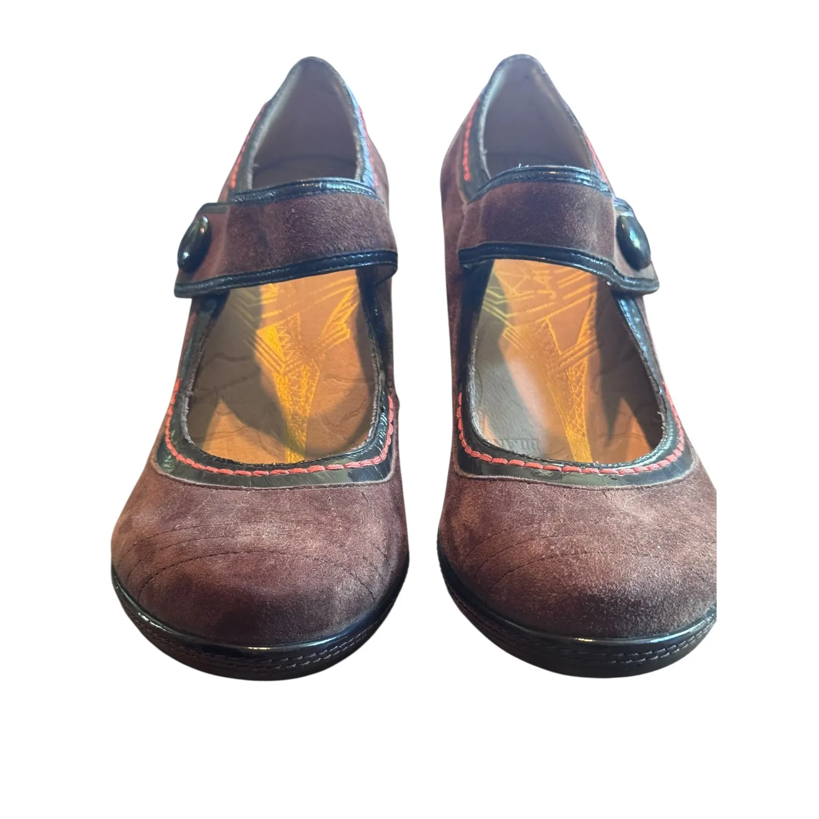 J 41 by KANEKA Brown Suede Mary Jane Heels Womens 8.5M Comfortable Design Size 8.5 - Image 7