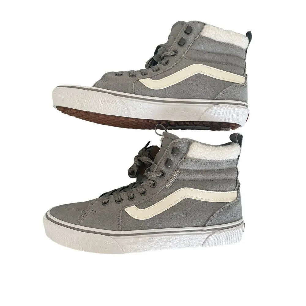 VANS Filmore Women's Hi Van Grey White Faux Fur Suede Shoes 9.5 New With Box - Image 4