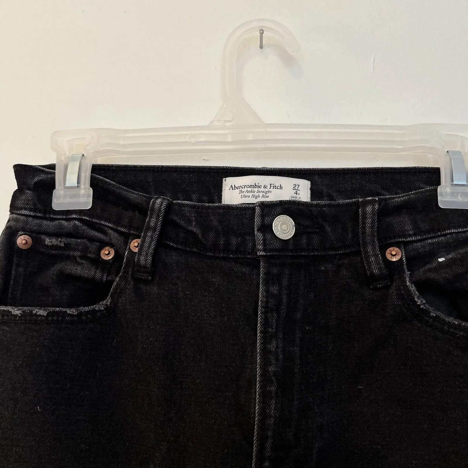 Abercrombie & Fitch Ankle‎ Straight Ultra High Rise Curve Love Jeans 27/4 Black - Image 2