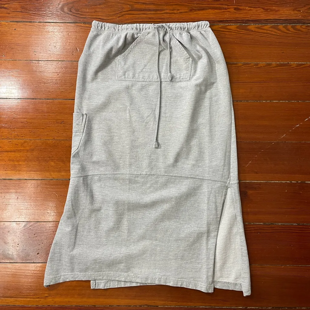 Vintage Y2K Cargo Kangaroo Pocket Hoodie Style Skirt Heather Gray Sz L💛 Size L - Image 8