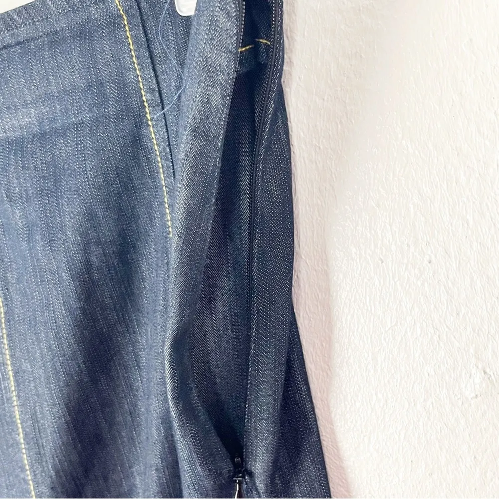 METROSTYLE Blue Denim Modest Side Zipper Back Split Skirt, Size 12 - Image 8