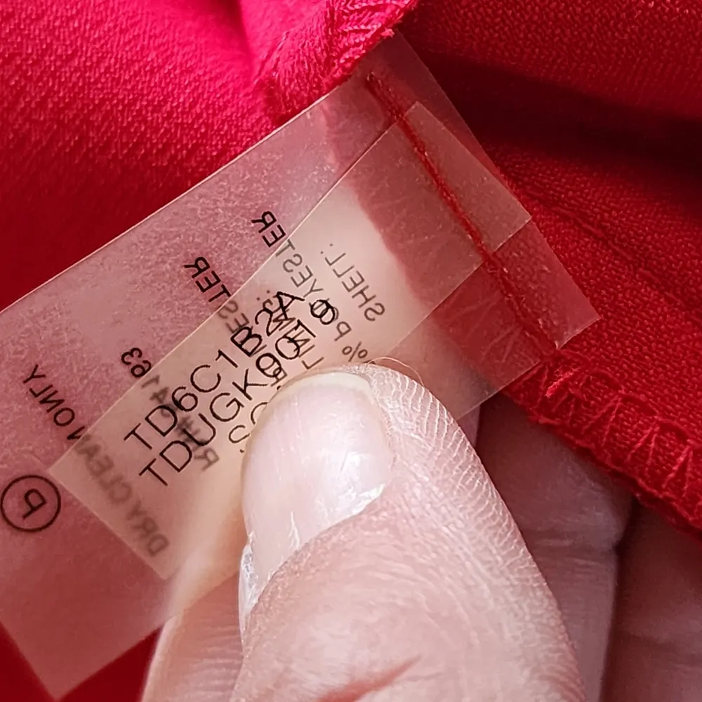 Tommy Hilfiger Red Fabric Overlay Pleated Sleeveless Midi Dress Size 8 - Image 9