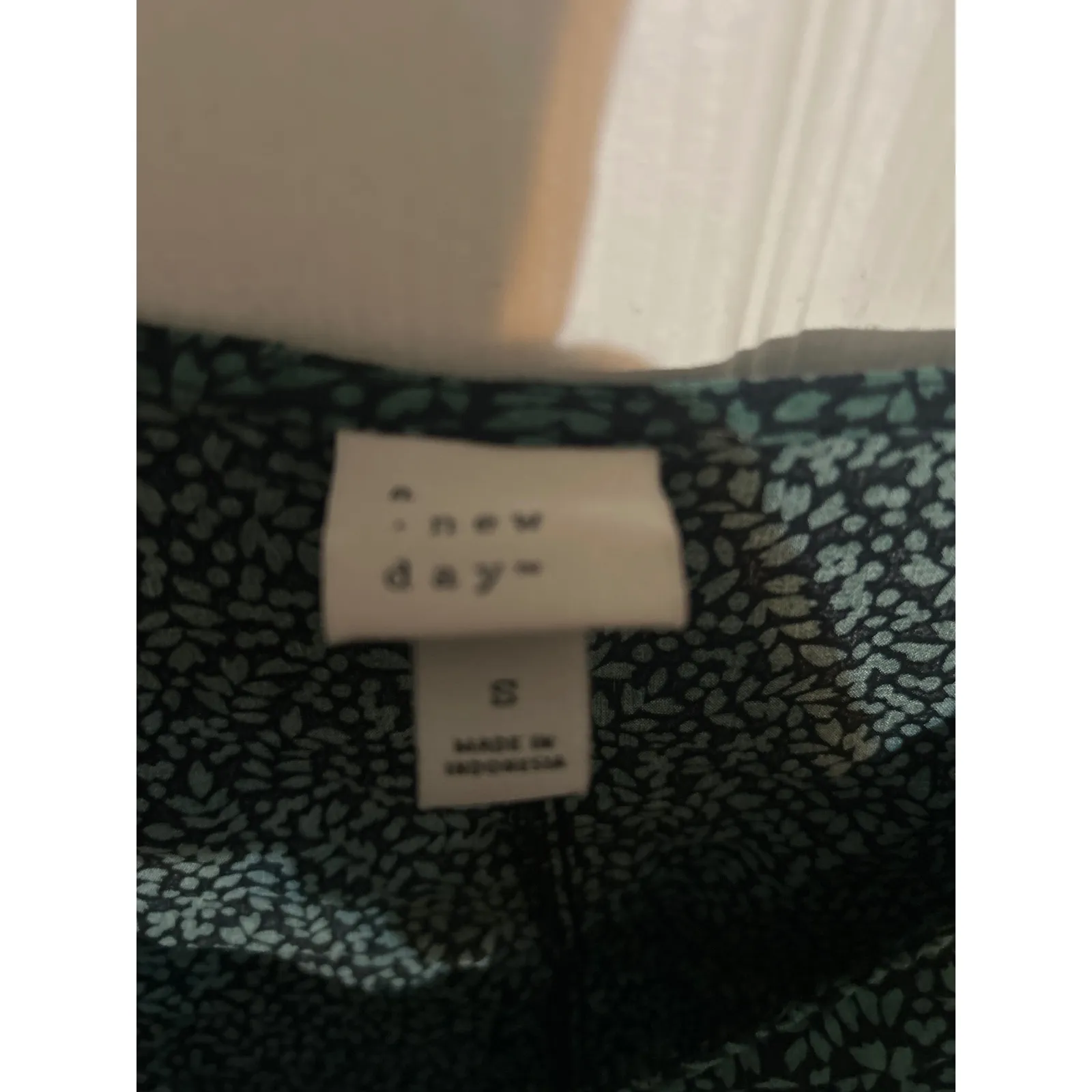 A New Day Womens Floral Print Long Sleeve Blouse Top Green Size S‎ - Image 2