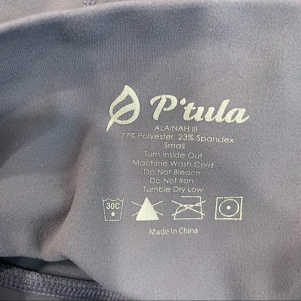 P’tula Alainah Pocket Leggings 23” Slate Purple Athletic Sz Small - Image 9