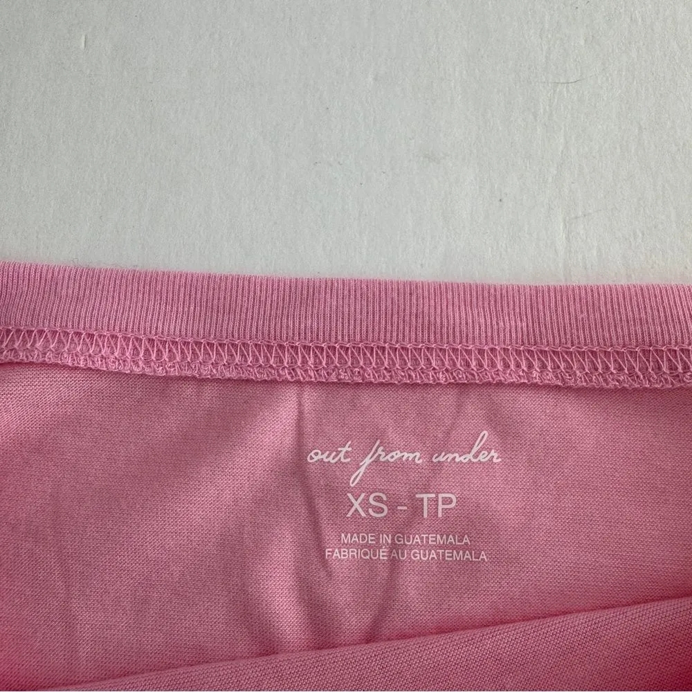 Out From Under Addison Cozy Cropped Tee Pink Size X-Small NWOT - Image 4