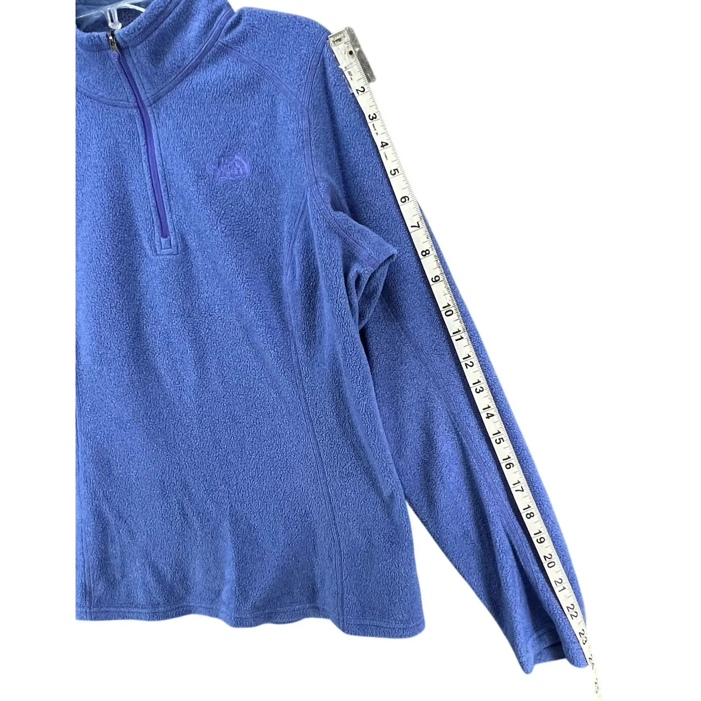 The North Face Glacier 1/4 Zip Pullover Womens M Blue Micro Fleece Gorpcore Cozy - Image 8