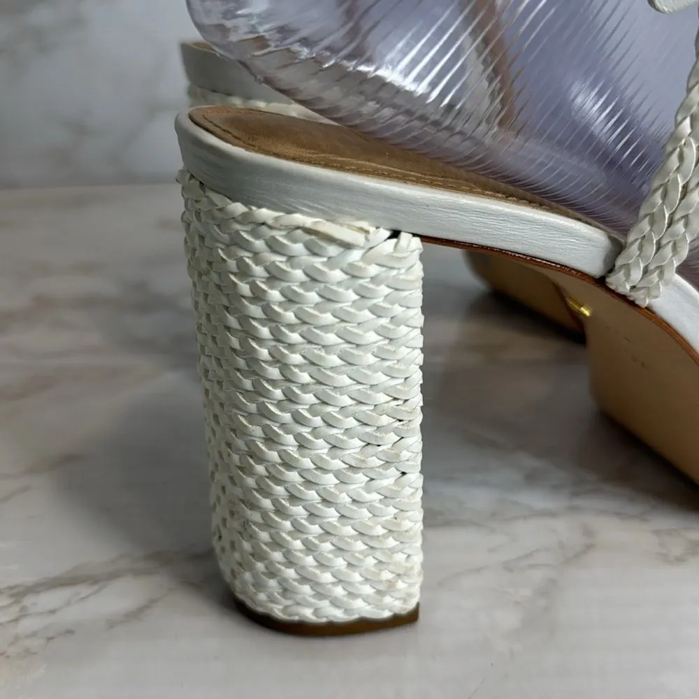 Raye ladies white rope platform heels with straps size 7.5 - Image 5