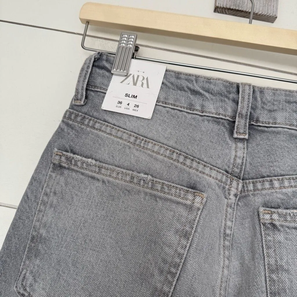 Zara Women’s 4 Grey Slim Jeans New - Image 4