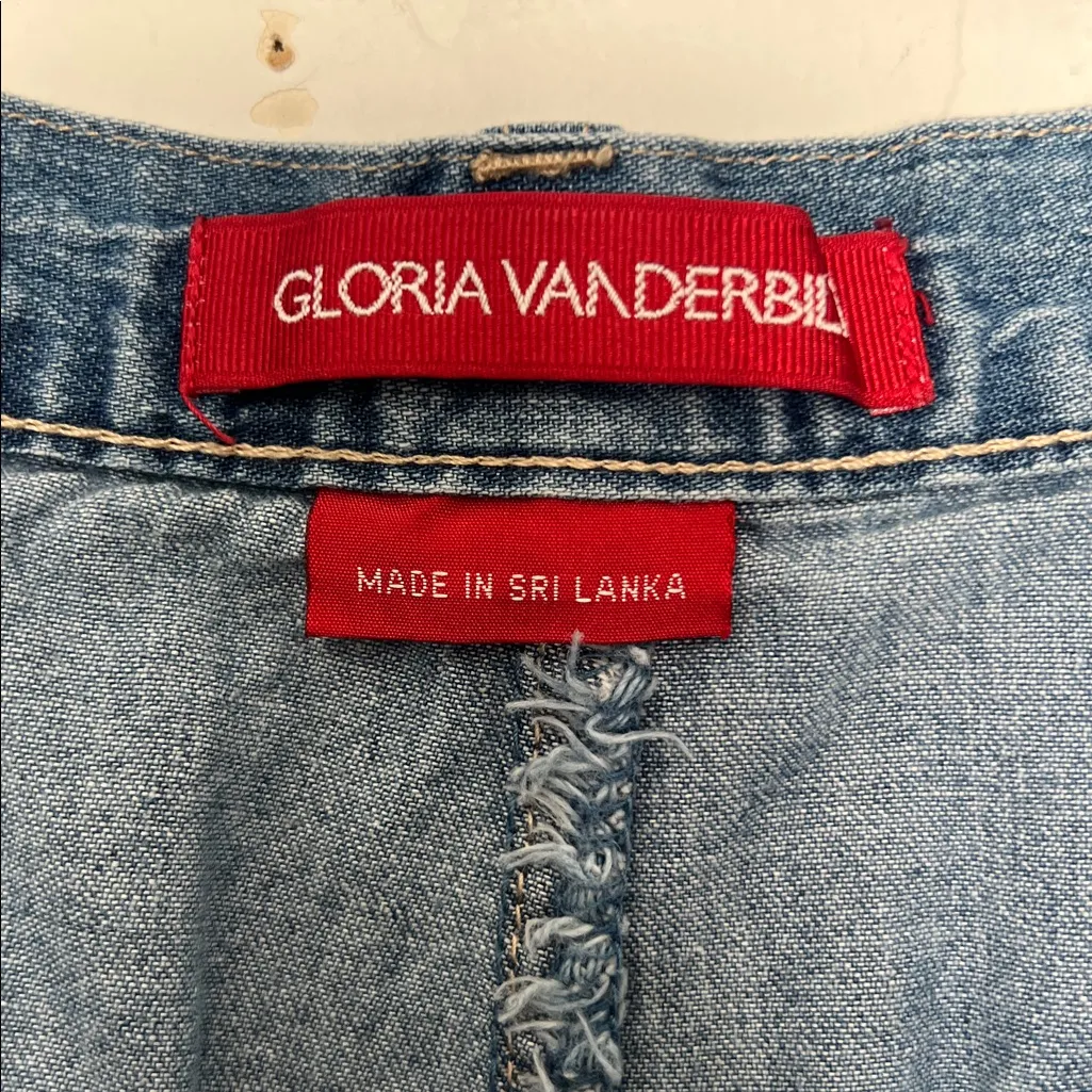 Gloria Vanderbilt Long Denim Skirt Front Slit Blue Size 14 - Image 5