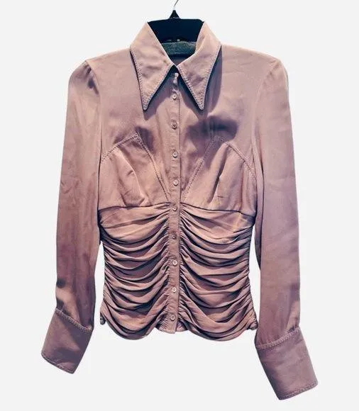 CATHERINE MALANDRINO lavender elegant western style top, size S - Image 1