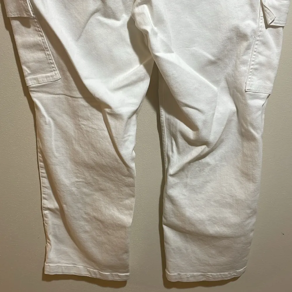 NEW Judy Blue White Straight Leg Cargo Pocket Denim Jeans High Waist Size 18W - Image 13