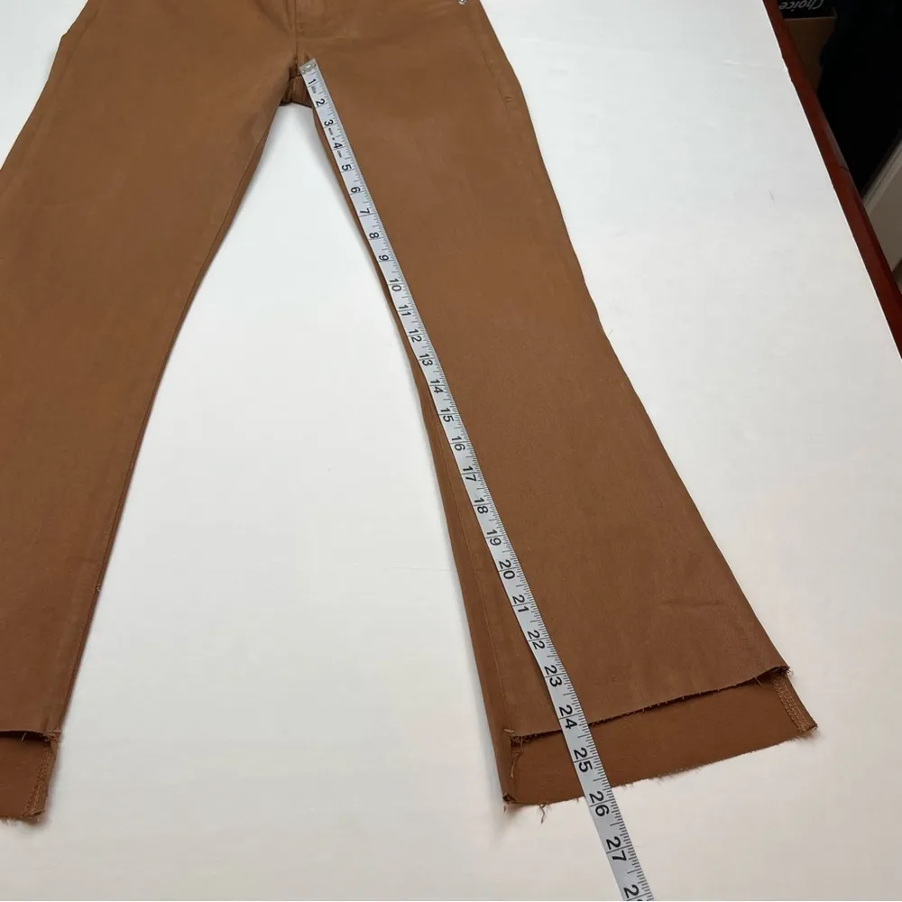 Frame Le Crop Mini Boot Coated Jeans Womens Size 24 Mid-rise Brown Tan Camel NEW - Image 9