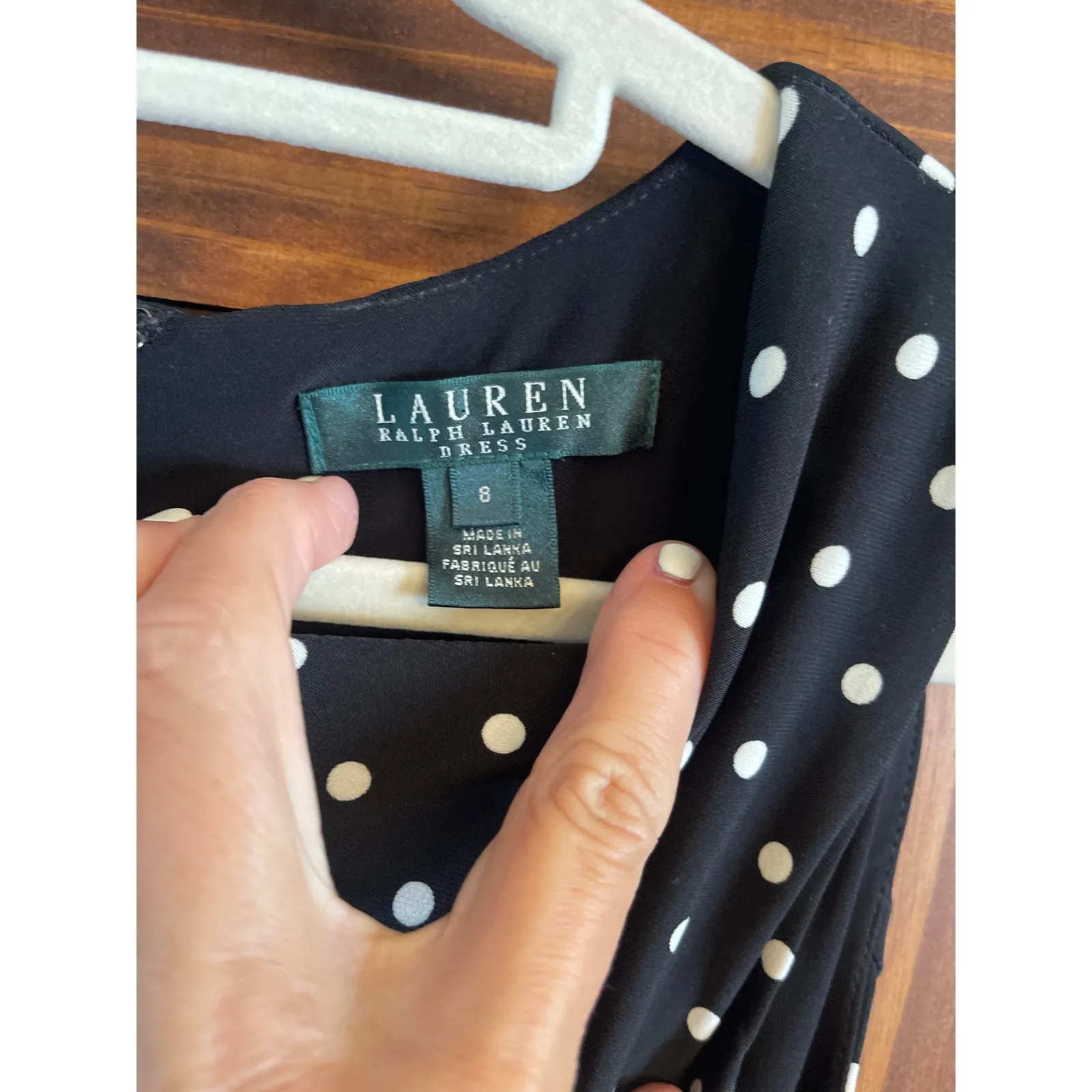 Lauren Ralph Lauren polkadot jumpsuit wide leg size 6 Black - Image 6