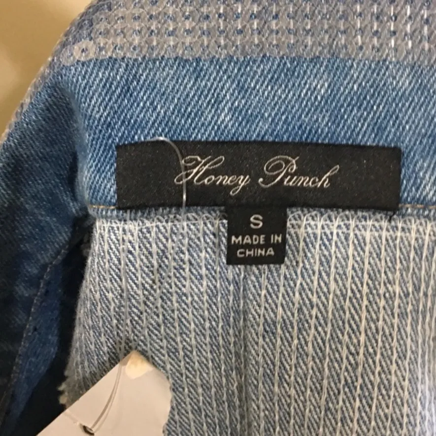 HONEY PUNCH DENIM DISTRESSED SEQUIN JACKET - Image 10