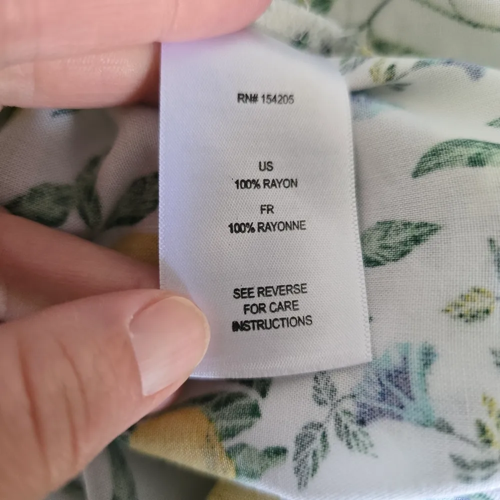 Cooper & Ella White Citrus Floral Button Down Size Small - Image 7