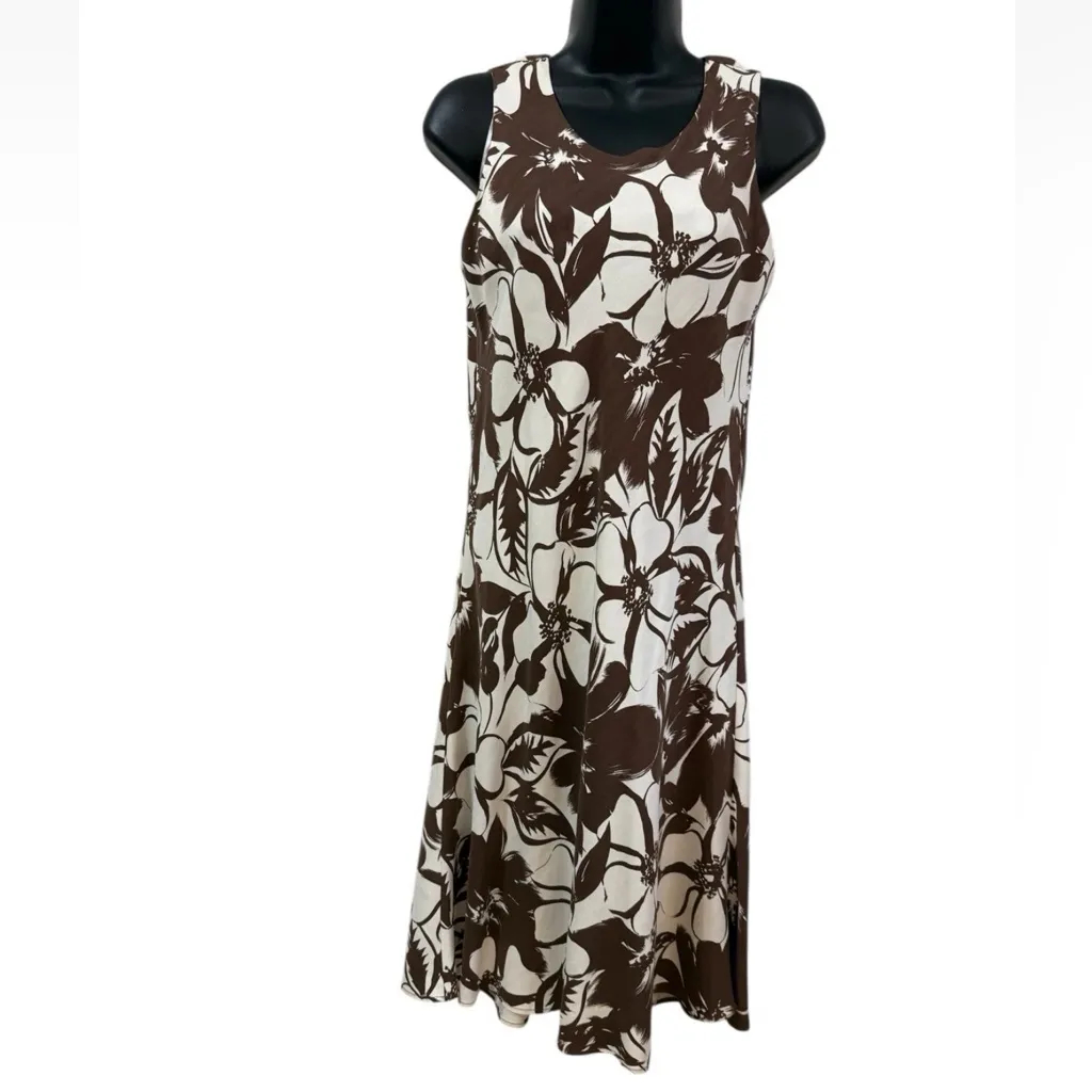 Hilo Hatties The Original Hawaiian Dress Brown Hawaiian Flower Size XS Silk - Image 2