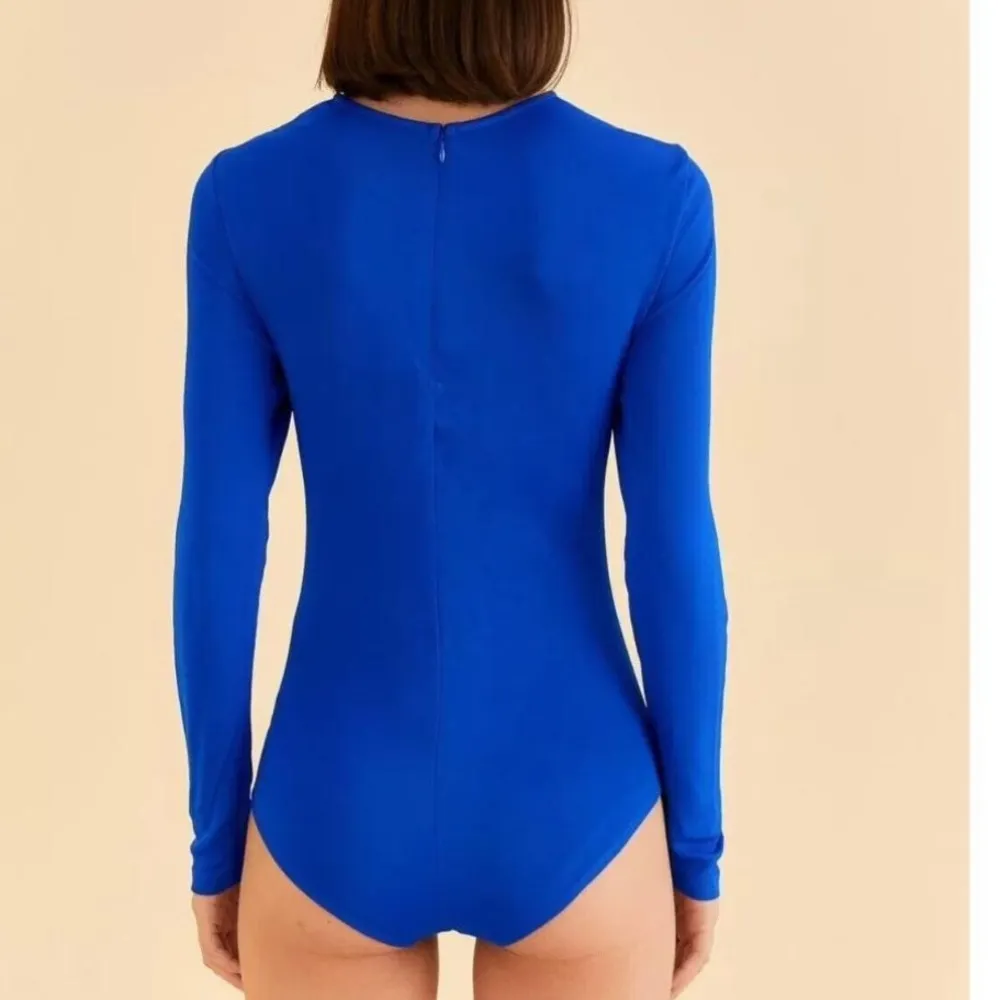 FARM Rio  BRIGHT BLUE LONG SLEEVE BODYSUIT SIZE XS - Image 3