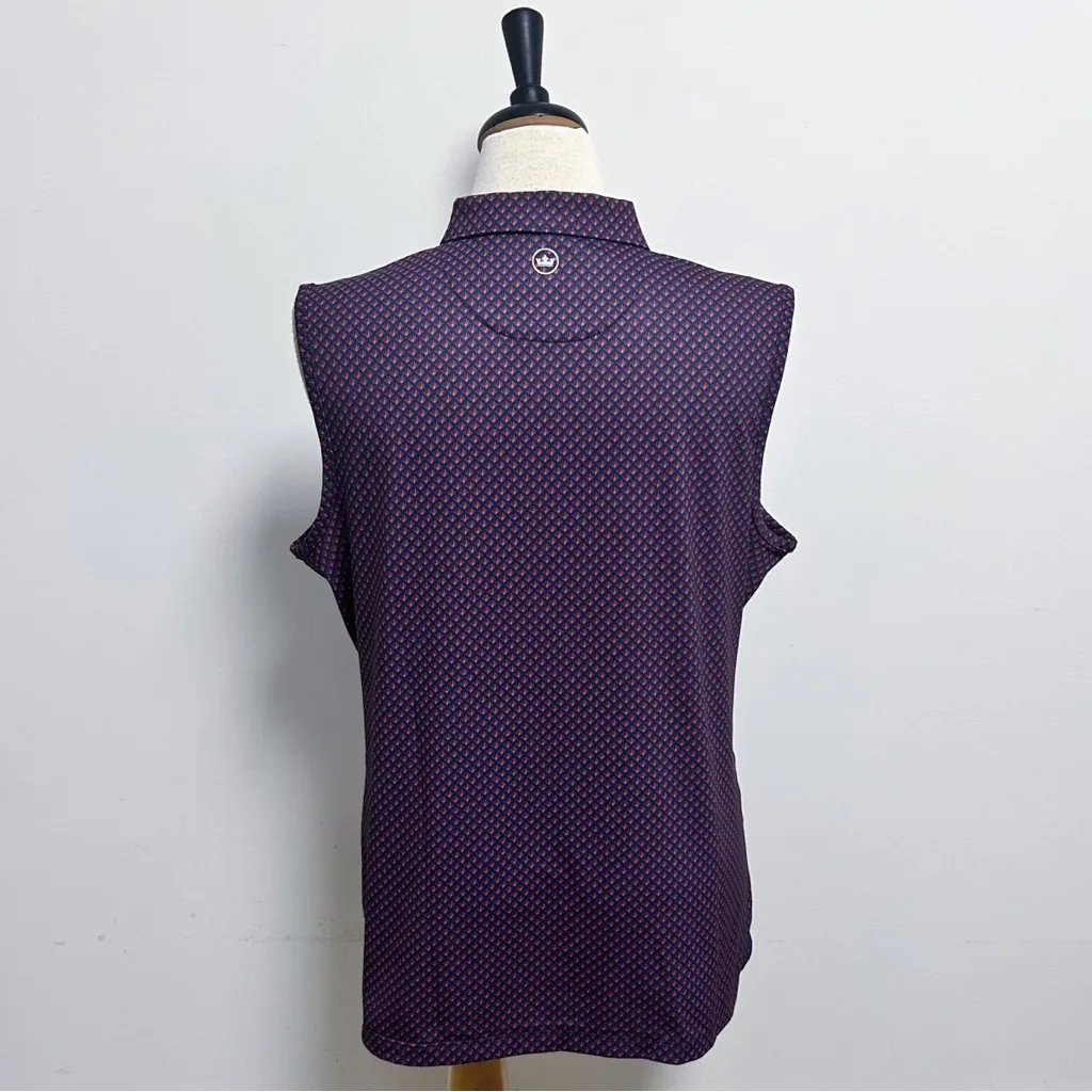 Peter Millar Navy Blue Red Orange Sleeveless Collared Polo Shorts Skort Set XL - Image 6