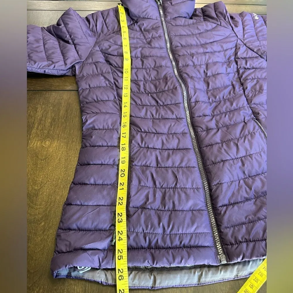 Columbia OmniHeat Women’s Small Purple Quilted Parka Puffer Jacket Full Zip - Image 7