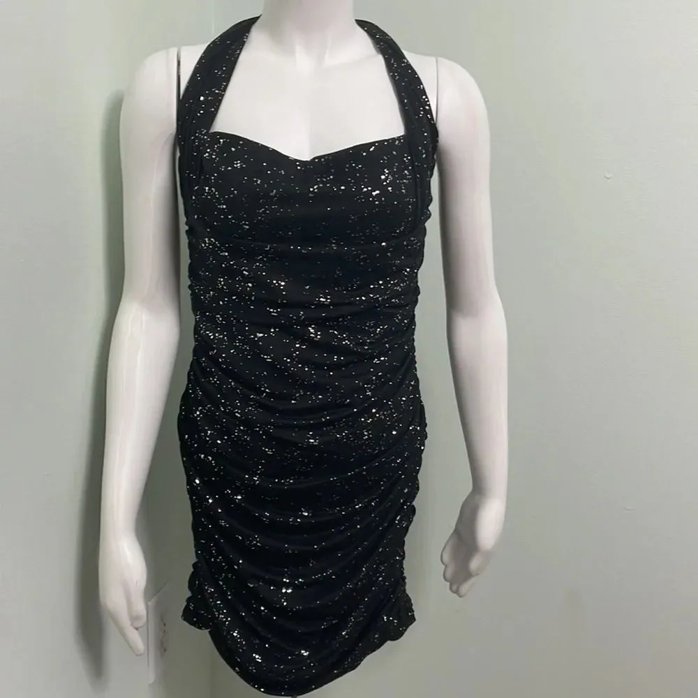 Lucy in the sky Black dress w/ silver sparkles - Image 3