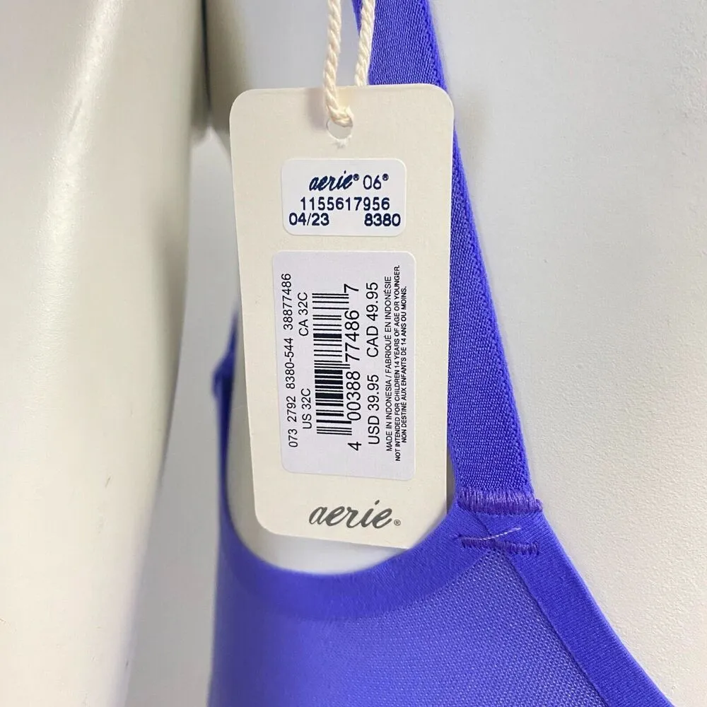 Aerie Smoothez Microfiber Unlined Balconette Bra Purple 32C Underwire NWT - Image 5