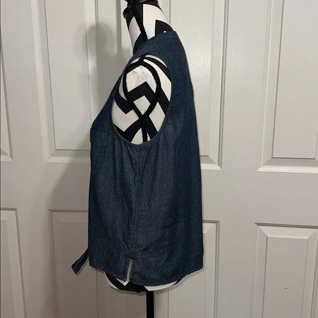 Prana Blue Button Down Tie Front Top - Image 2