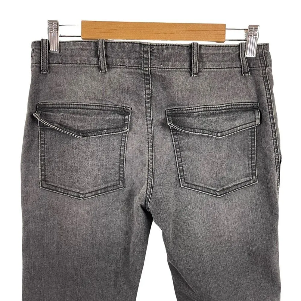 Nili Lotan Cropped French Military Pants Jeans Carbon Grey Cotton Utility SZ 27 Gray - Image 9