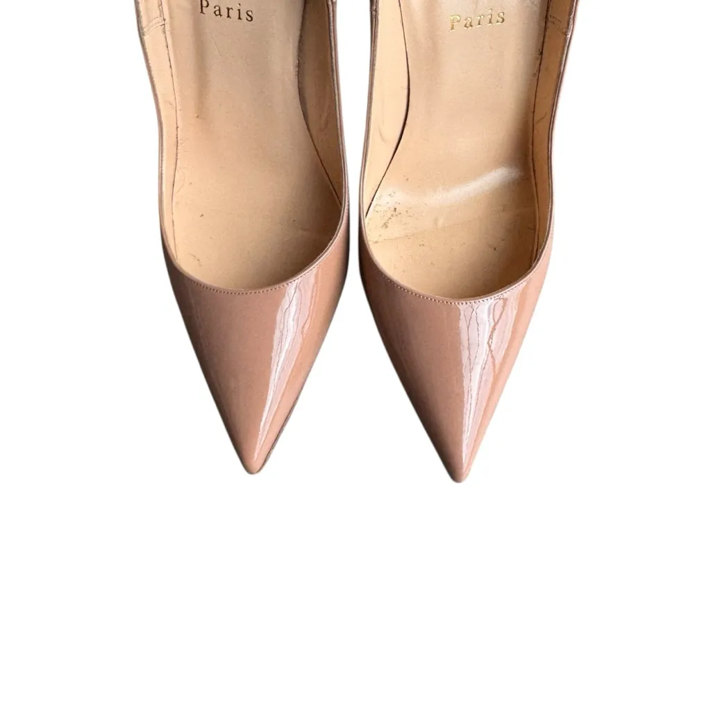 Christian Louboutin - So Kate 120 Patent Pumps Heels Nude Sz 41 - Image 3