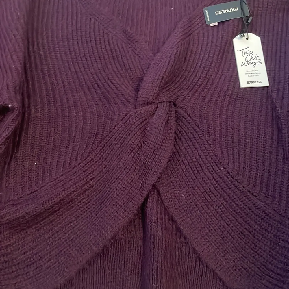 Express purple reversible sweater. NWT. Size M. - Image 2