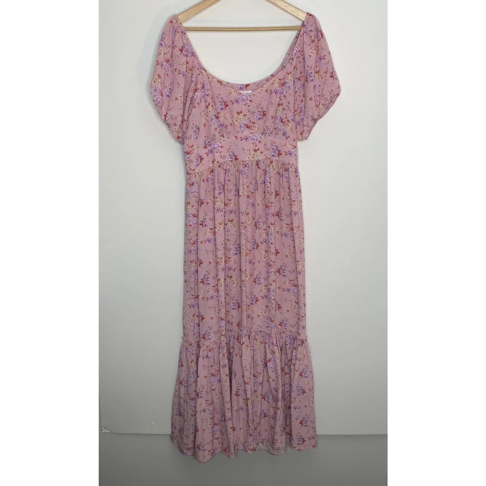 LoveShackFancy Angie Dress in Pink Dust Storm Maxi Floral Silk Womens 12 - Image 16